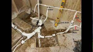 Most people assemble the vent lines from this point, so they run below the floor joists. Basement Bathroom Plumbing Design Youtube