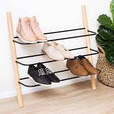 These shoe racks are most likely to feature modern designs, although there are options; Amazon Com Wooden Shoe Rack Organizer Modern Shoe Rack That Holds 12 Pairs Of Shoes Wooden Shoe Racks For Closets 3 Tier Could Be Used In The Kitchen Entryway Or Mudroom