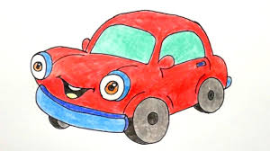 (step 10) draw a line in the front of the car and a line in the headlight. How To Draw Cartoon Car Step By Step Very Easy Youtube