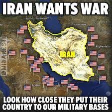 Yes Iran Wants War Just Look How Close We Put Our Country To U S Bases Military Humor Iran Us Military Bases