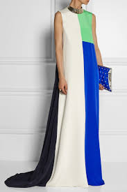Midnight Blue Hepworth Color Block Silk Gown Roksanda Fashion Fashion Dresses Runway Fashion