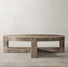 The construction is new and sturdy, finish is smooth. Reclaimed Rustic Oak Round Coffee Table