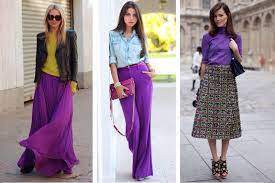 Сочетание с фиолетовым цветом в одежде | Сочетание синего и фиолетового в  одежде - Мёд