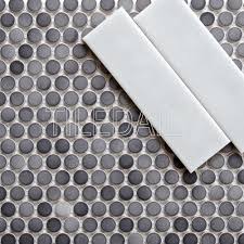 360 3/4 x 3/4 penny round glossy mosaic tile in dove grey dec360dog34g $12.89 / sq. Gradient Grey Penny Round Penny Tile Grey Penny Tile Penny Tiles Bathroom