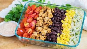 Chicken Burrito Bowls Lunch Meal Prep Clean Delicious Recipe In 2020 Chicken Burritos Clean Meal Prep Chicken Burrito Bowl