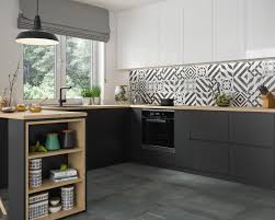 About 400 square feet (37 square meters) designer: Expressive Kitchen With Geometric Patterns On The Wall Ceramika Paradyz