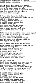 Love Song Lyrics For Still Brian Mcknight