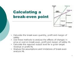 1 Calculating A Break Even Point Calculate The Break Even