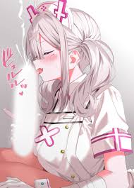 Rule 34 - Ahoge Bandaged Arm Bandages Blank Censor Blush Breasts Censored  Closed Eyes Collared Dress Commentary Request Cum Dress Ejaculation  Fellatio Female From Side Gloved Handjob Gloves Gradient Background Grey  Hair