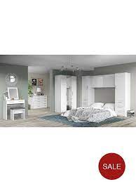 Littlewoods Ireland Online Shopping Fashion Homeware White Gloss Bedroom Overbed Storage Furniture