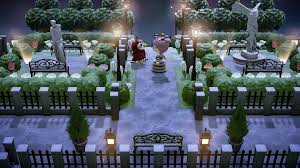 Celeste Came To Wander My New Formal Garden The First Night All The Blooms And Bushes Were Finall Animal Crossing 3ds Animal Crossing Animal Crossing Villagers