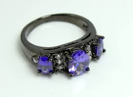 Black And Purple Promise Rings Black Rhodium Purple Amethyst Cz Wedding Engagement Anniversary Promise Rings Goth Unique Jewelry Women Gi Black Rings Women Jewelry Amethyst Wedding