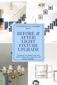 Before And After Dining Room And Hallway Light Fixture Upgrade