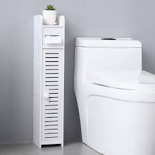 This sleek, space saving bathroom sink includes 1 faucet hole and an overflow. Dropship Small Bathroom Storage Corner Floor Cabinet Thin Toilet Vanity Cabinet Bath Sink Organizer Towel Storage Shelf For Paper Holder To Sell Online At A Lower Price Crov