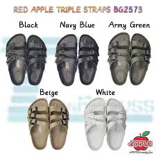 Step out in handmade shoes. Unisex Thailand Red Apple Triple Straps Sandal Shoes Bg2573 Shopee Malaysia