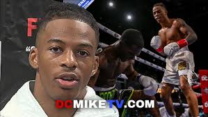 140lb AHMAD MUHAMMAD JONES AFTER STOPPING HIS MAN IN THE 4TH Rd TO GET HIS  2ND WIN TKO ON JETER CARD