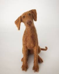 Needle Felted Vizsla Dog Sculpture Needle Felted Dog Dog Sculpture Felt Dogs