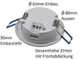 Decken Einbau Bewegungsmelder 360 Flat Led Geeignet 8m Detektion Weiss 80x30mm Chilitec De