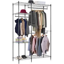 Heights for the clothes rods are as follows: Hanging Closet Organizer And Storage Heavy Duty Clothes Rack Sturdy 3 Rod Garment Rack Large With Wire Shelving Height Adjustable Commercial Grade Metal Clothes Stand Rack For Bedroom Cloakroom Black Walmart Com