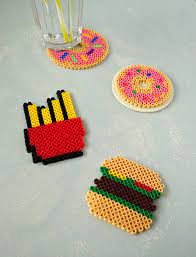 Use white, blue, red, orange, skin, and brown color perler beads to make these super cute mario. Diy Fast Food Perler Bead Coasters The Makeup Dummy