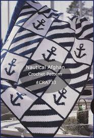 Nautical Anchor Afghan Crochet Pattern Intarsia Technique Etsy Crochet Blanket Designs Nautical Crochet Afghan Crochet Patterns