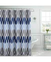 Creative Home Ideas Clarisse Faux Linen Textured Shower Curtain With Hooks Set 13 Piece Reviews Shower Curtains Bed Bath Macy S In 2021 Blue Shower Curtains Blue Bathroom Decor Geometric Shower Curtain