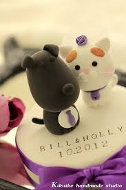 Lovely Cat And Dog Wedding Cake Topper Noivos De Biscuit Biscuit Noivo