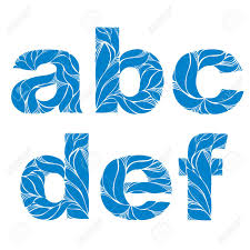 Maybe you would like to learn more about one of these? Marine Style Blue Vector Font Typeset With Floral Elegant Ornament A B C D E F Lowercase Letters Royalty Free Cliparts Vectors And Stock Illustration Image 51890359