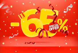 Venda De Sessenta E Cinco Por Cento Do Banner Promocional De Vetor De Oferta Especial 4493862 Vetor No Vecteezy