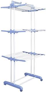 Tower airer clothes drying rack. Blackpoolal 3 Tier Clothes Airer Drying Rack Extra Large Clothes Drying Rail Stainless Steel Folds Airer Flat For Easy Storage Amazon Co Uk Home Kitchen