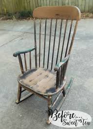 A Mothers Day Rocking Chair Makeover In 2020 Diy Rocking Chair Mason Jar Decorations Rocking Chair Makeover