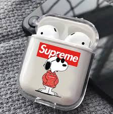 Snoopy Supreme Custom Airpod Case Airpod Case Earbuds Case Apple Phone Case