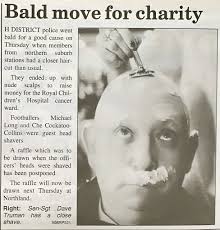 H District 1998 Police officers shaved their heads to raise money for the  Royal Children's Hospital cancer ward with footballers Michael Long and Che  Cockatoo-Collins as guest head shavers. Sen-Sgt Dave Truman