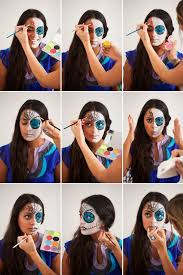 Idée maquillage halloween maquillage horreur maquillage effrayant. 1001 Idees Pour Votre Maquillage De Halloween Squelette Sugar Skull Halloween Schminken Halloween Halloween