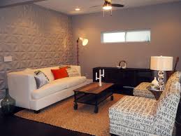 So i decided to paint grey and white stripes on one of them. Dimensional Tile Accent Wall In White Contemporary Living Room Hgtv