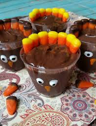 These edible oreo acorns would be another fun and festive dessert idea to bring to your thanksgiving dinner. Turkey Dessert Shooters Easy Thanksgiving Recipe Not Quite Susie Homemaker
