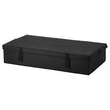 LYCKSELE ארגז מצעים לספה דו-מושבית נפתחת, שחור - IKEA