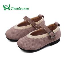 Us 15 64 13 Off Claladoudou 12 14cm Brand Infant Girls Knitting Flats Black Brown Weaving Breathable Dress Shoes Toddler Girl Wide Width Shoes In