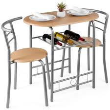 Each piece is made from metal with engineered wood surface details. 3 Piece Dining Set Target