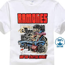 Us 7 27 9 Off Ramones Mens Outta Here T Shirt Black Rockabilia In T Shirts From Mens Clothing On Aliexpress