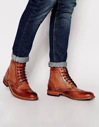 Herren designer stiefel & boots der kollektion online im shop oder im sale im outlet bereich kaufen. Ted Baker Ted Baker Sealls Brogue Boots At Asos Herrenschuhe Stiefel Budapester Schuhe Stiefel