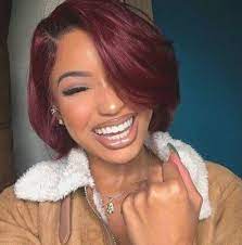 Black Girl With Short Red Hair Latest Short Haircuts For Women 2019 Hairstylesforshorthair Short Red Hair Thick Hair Styles Short Human Hair Wigs