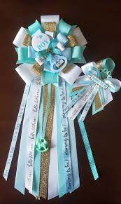 Boy Baby Shower Corsage Blue And Gold Baby Shower Etsy In 2022 Baby Shower Ribbon Baby Shower Corsage Baby Shower