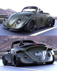 As you can see, this custom 1961 volkswagen beetle roadster was slammed and the noticeably wider fenders now has a set of seriously wide, low profile white wall tires wrapping the shiny chrome wheels. A Vw Beetle In Warrior Mode The Best Designs And Art From The Internet