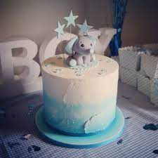 Ombre Blue Baby Shower Cake Baby Elephant Baby Animals Elephant Baby Shower Cake Blue Baby Shower Cake Baby Shower Cakes For Boys