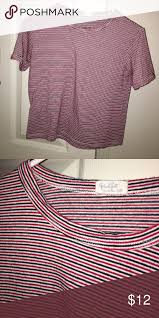 Black And White Brandy Melville Shirt Brandy Melville Striped Top Striped Top Red Stripes Top Tops