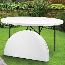 Table pliante rectangulaire réglable en plastique 30 po indestructabletoo. Table Ronde Pliante En Resine O 122 Cm Maison Futee