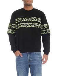 Mcq Alexander Mcqueen Fall Winter 19 20 Black Sweatshirt With Neon Green Mcq Embroidery 348190 Rnt29 1000