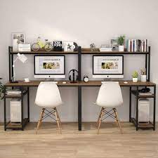 112m consumers helped this year. Tribesigns 94 5 Inches Computer Desk With Hutch Extra Long Two Person Desk With Storage Shelves Double Workstation Office Desk Table Study Writing Desk For Home Office Dark Walnut Walmart Com Walmart Com