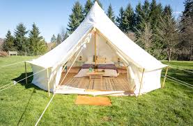 A portable shelter made of fabric or other. The Fernweh Bell Tent A Luxury Canvas Cottage Life Intents